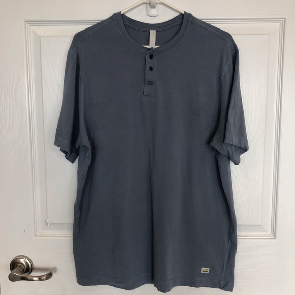 Vuori Henley short sleeve shirt blue Size L - Picture 1 of 5